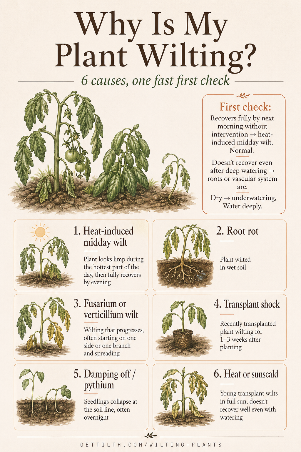 Wilting plants causes diagnosis pin