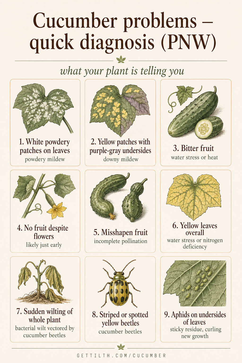 9 most common cucumber problems pin
