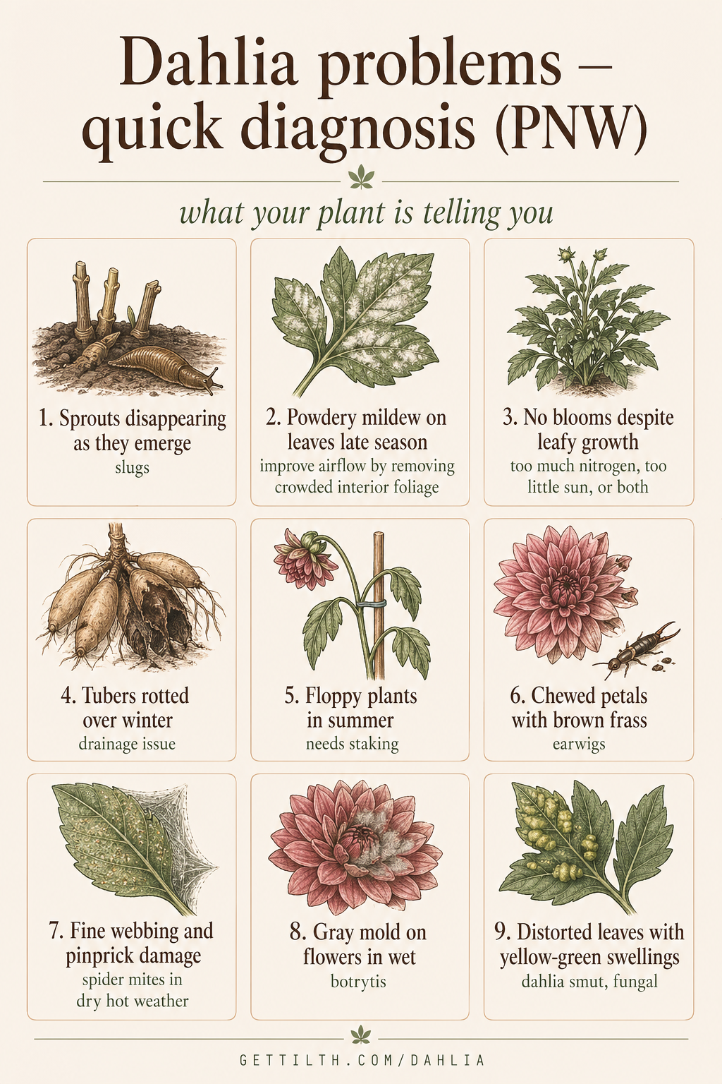 9 most common dahlia problems pin