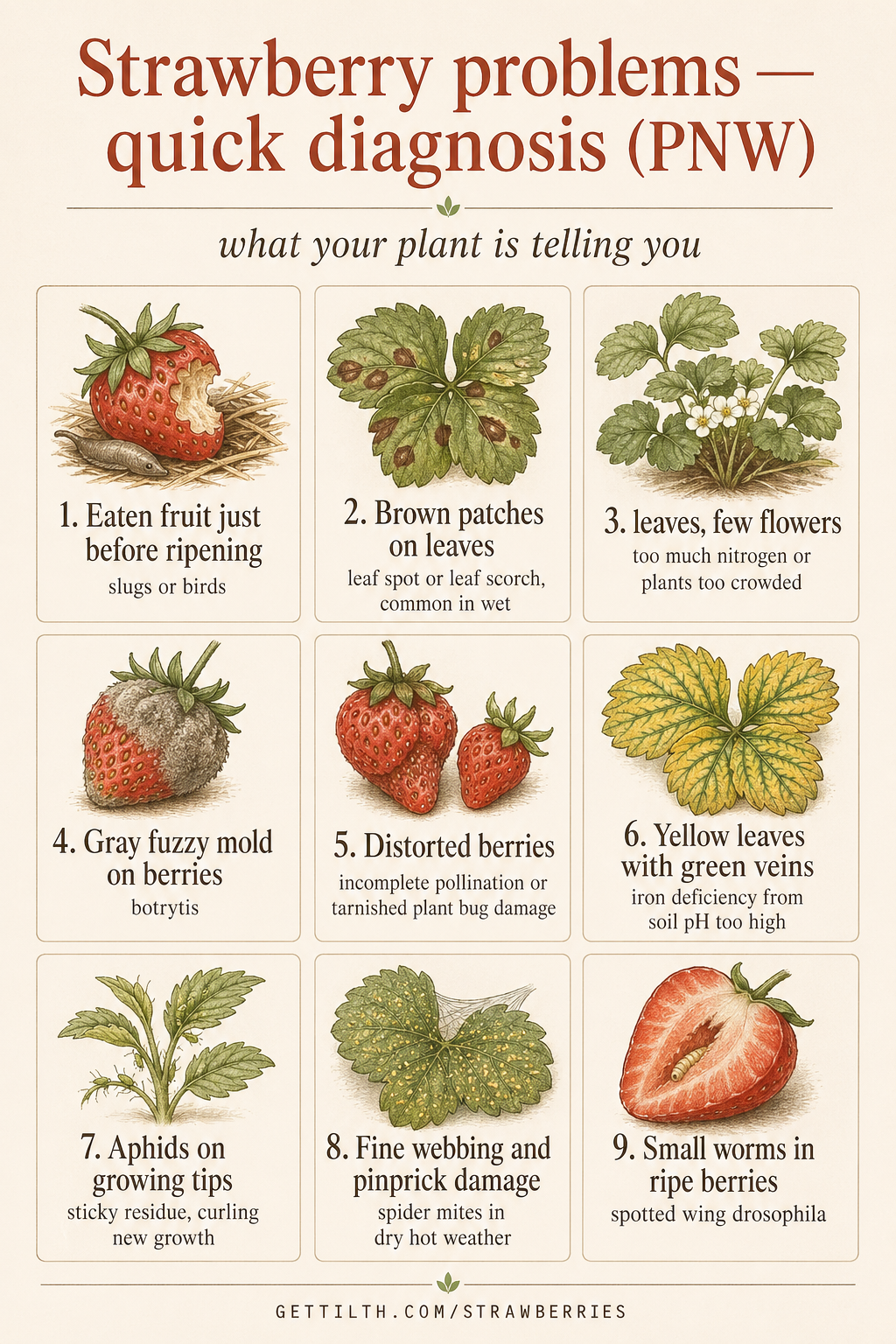 9 most common strawberry problems pin