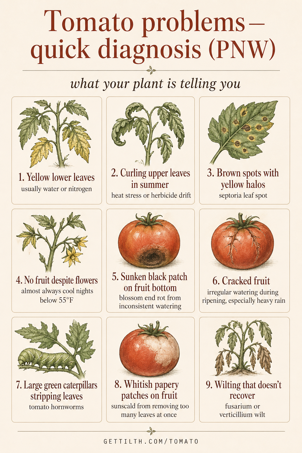 9 most common tomato problems pin
